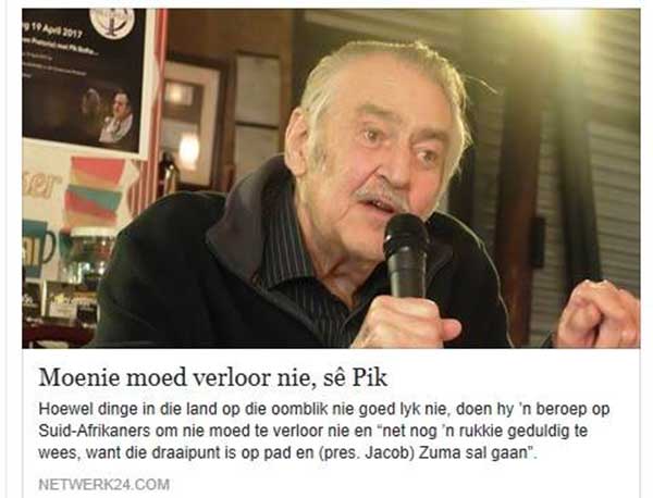 Pik Botha Moenie moed verloor nie