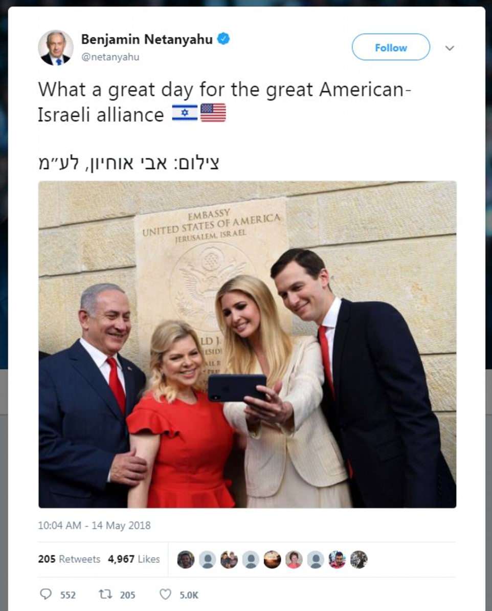 VSA ambasade open in Jerusalem