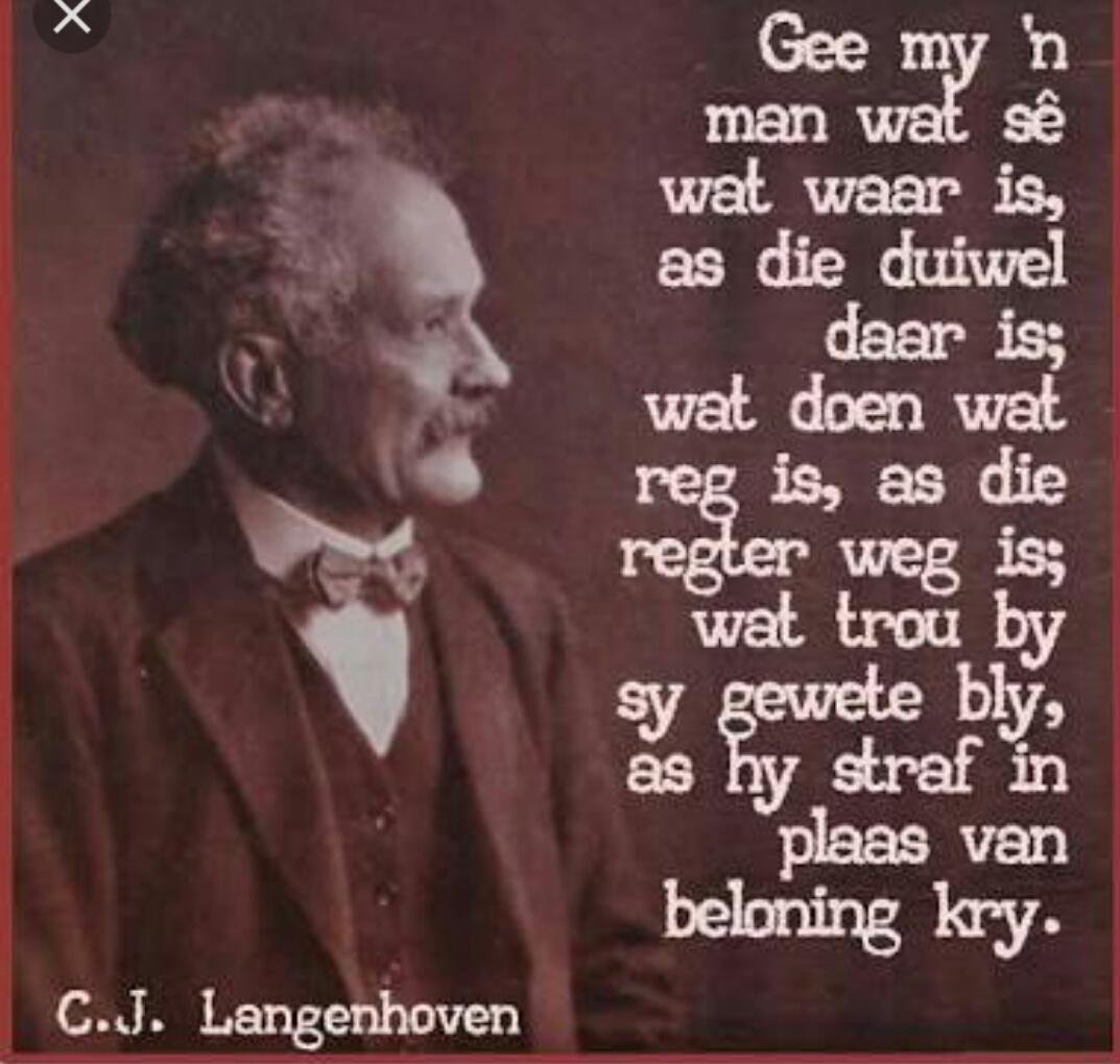 As wat jy sien en beleef nie reg is nie glo en moenie stem vir wat sleg is nie