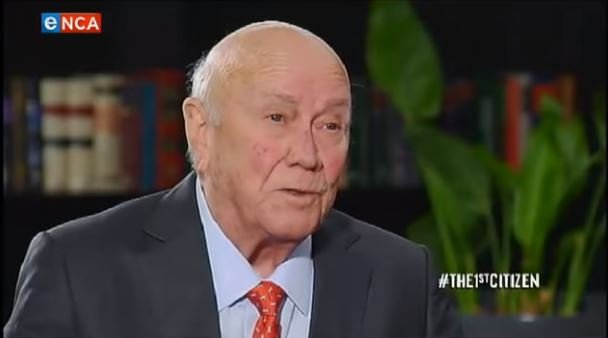 FW De Klerk Dienslewering was beter onder apartheid