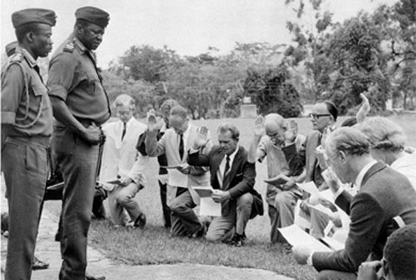 Idi Amin se onderhoud met verslaggewers