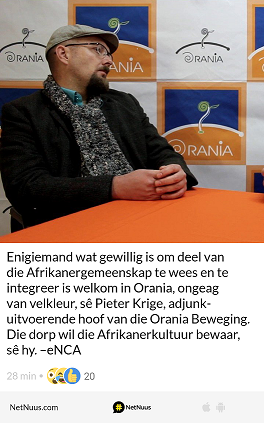 Orania se standpunt oor Afrikanerskap